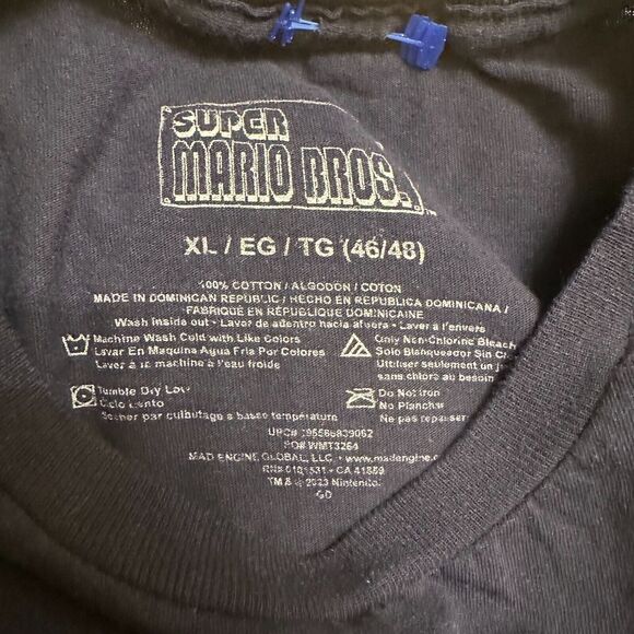 Super Mario Bros. Men 16 Character Pixel Grid Boxes Graphic Blue Size XL T-Shirt - Picture 4 of 4